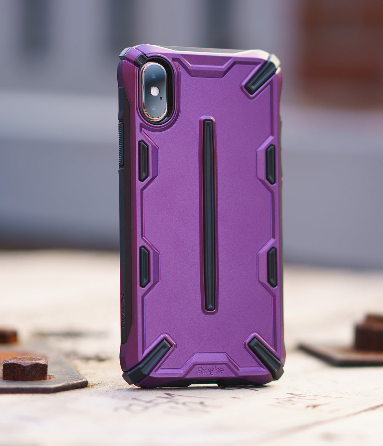 ringke dual-s for iphone xs case cover main metallic purple