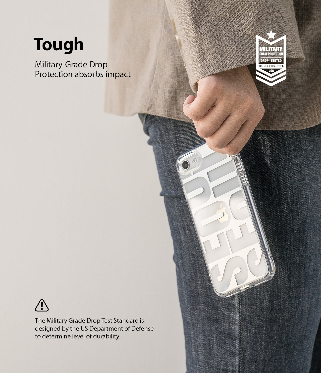 military-grade drop protection absorbs impact