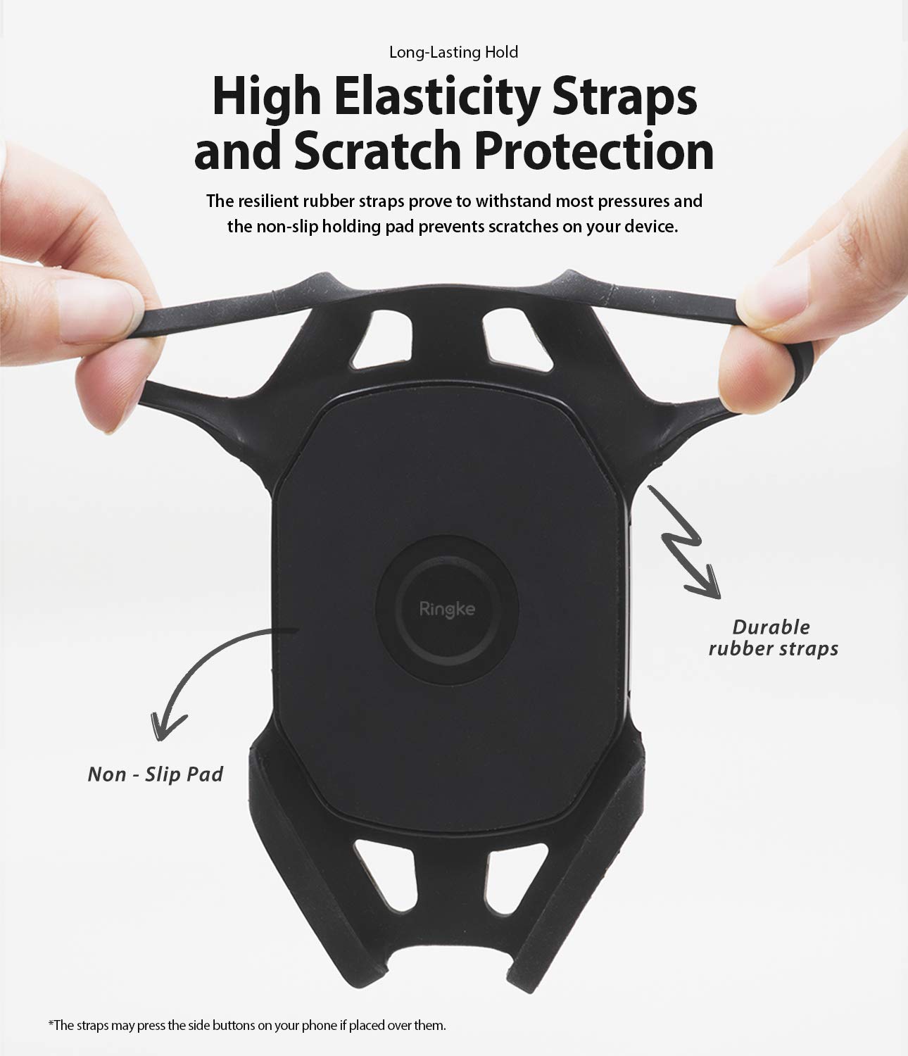 ringke spider grip bike mount with secure elastic bands - high elasticity straps adds protection