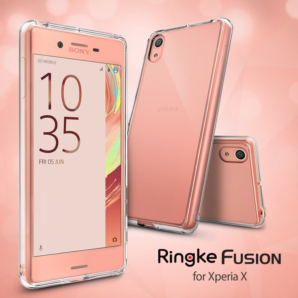 xperia x case, ringke fusion case crystal clear pc back tpu bumper case