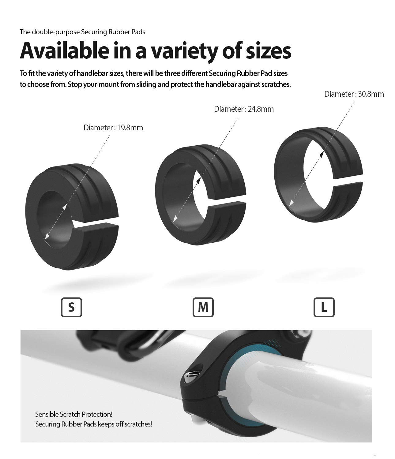 ringke spider grip bike mount with secure elastic bands - compatible with various sizes of bike bars