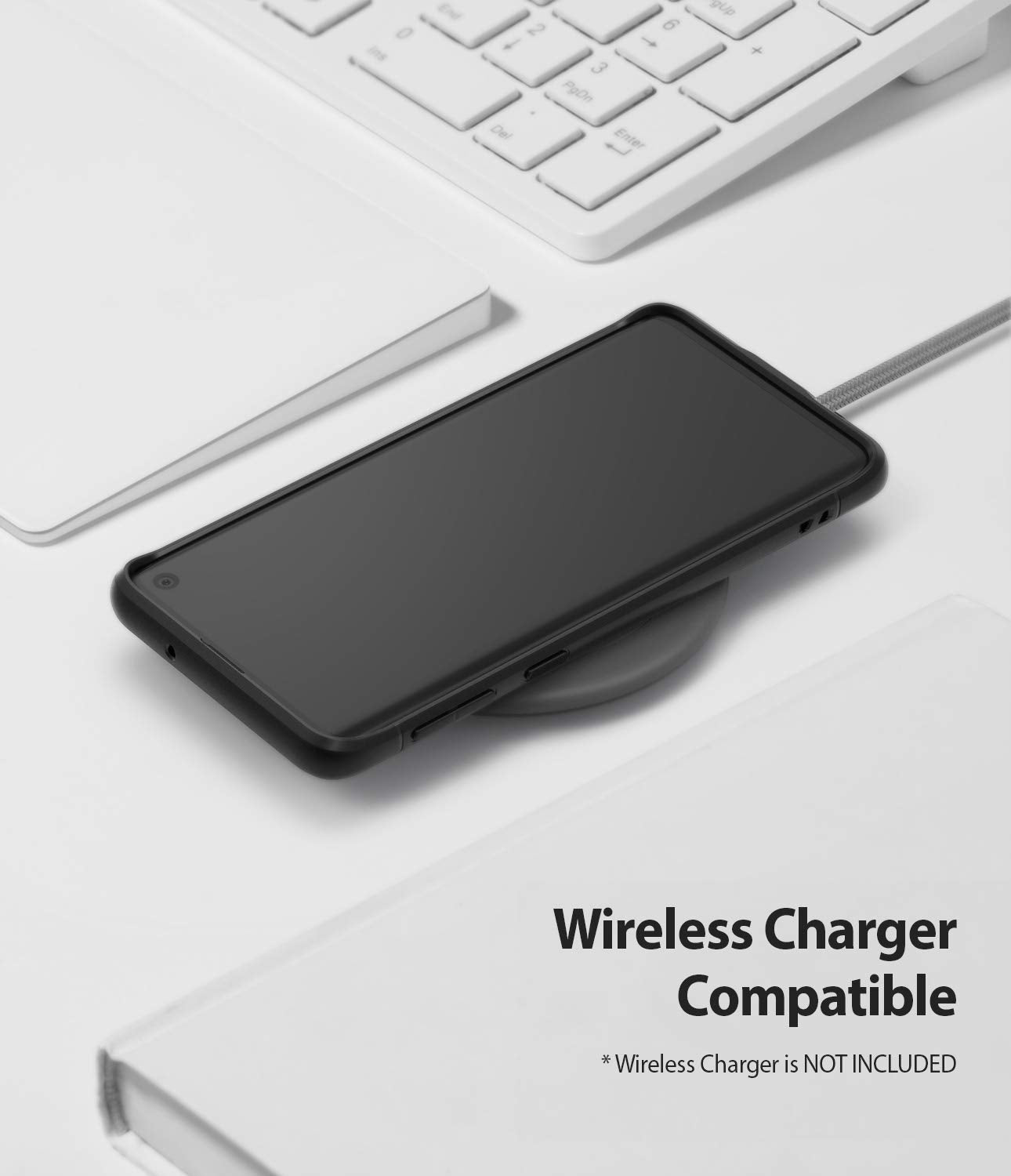 galaxy s10 case, ringke, onyx case, black, wireless charger