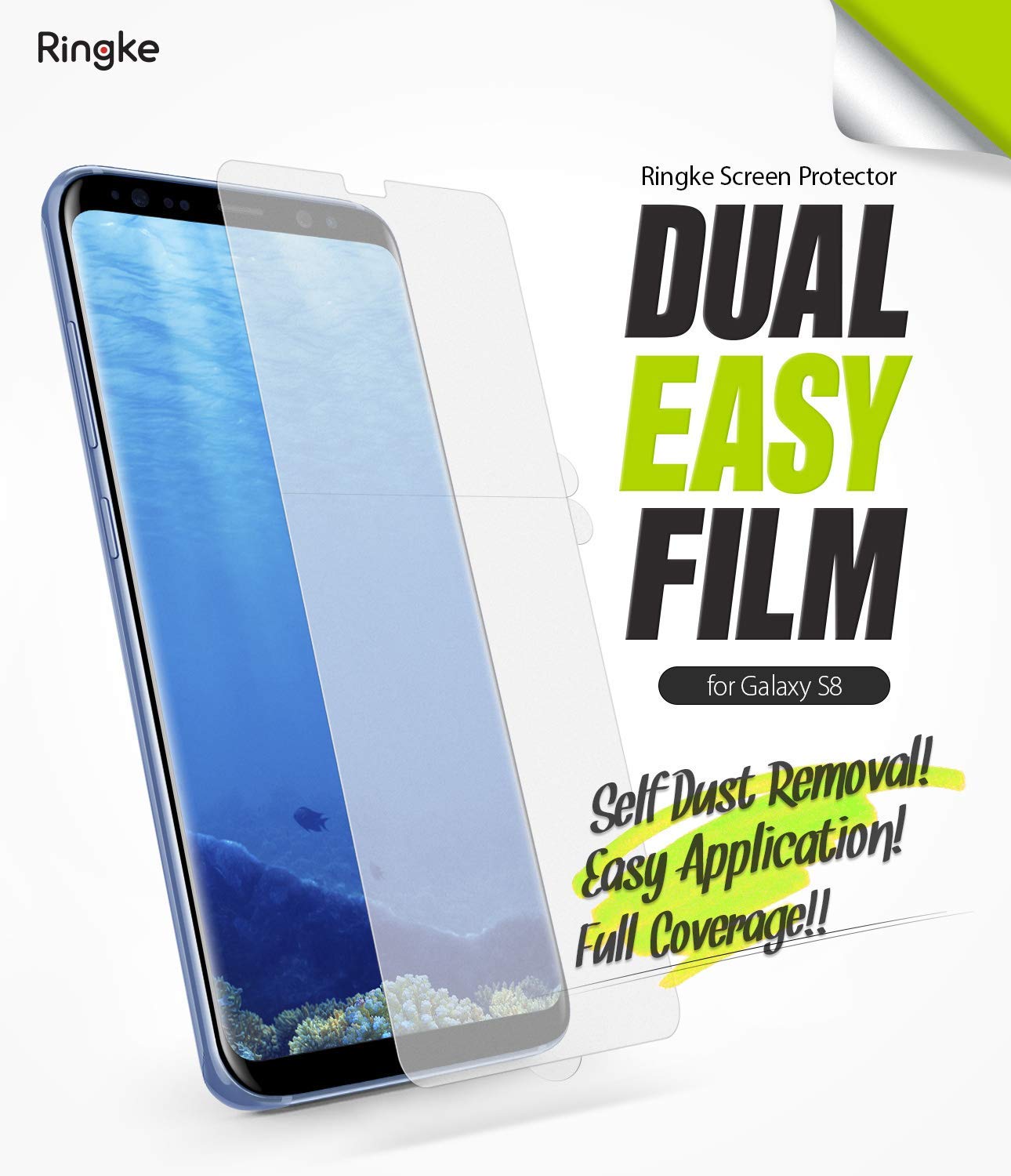 galaxy s8 dual easy full cover screen protector 2 pack
