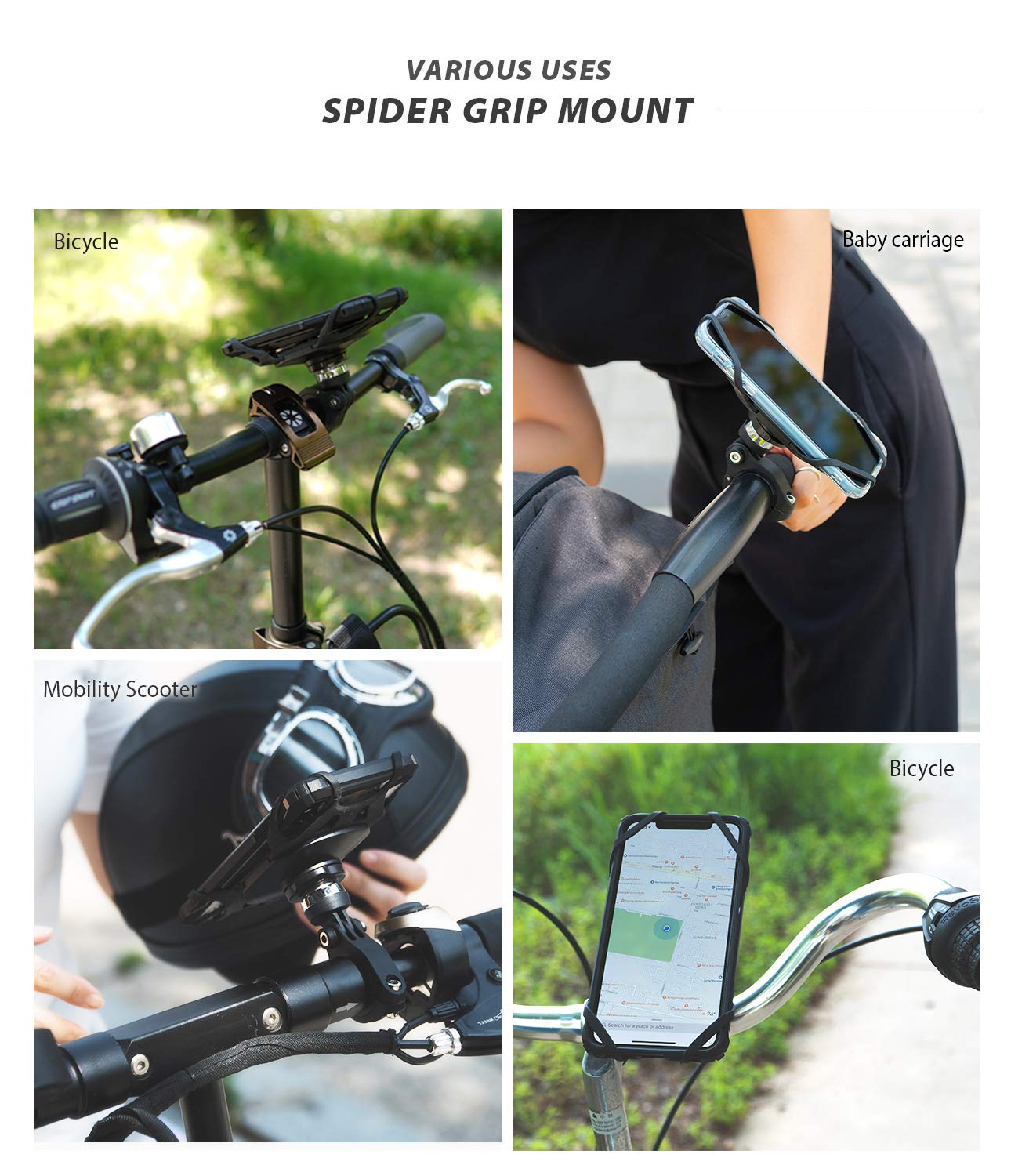 ringke spider grip bike mount with secure elastic bands