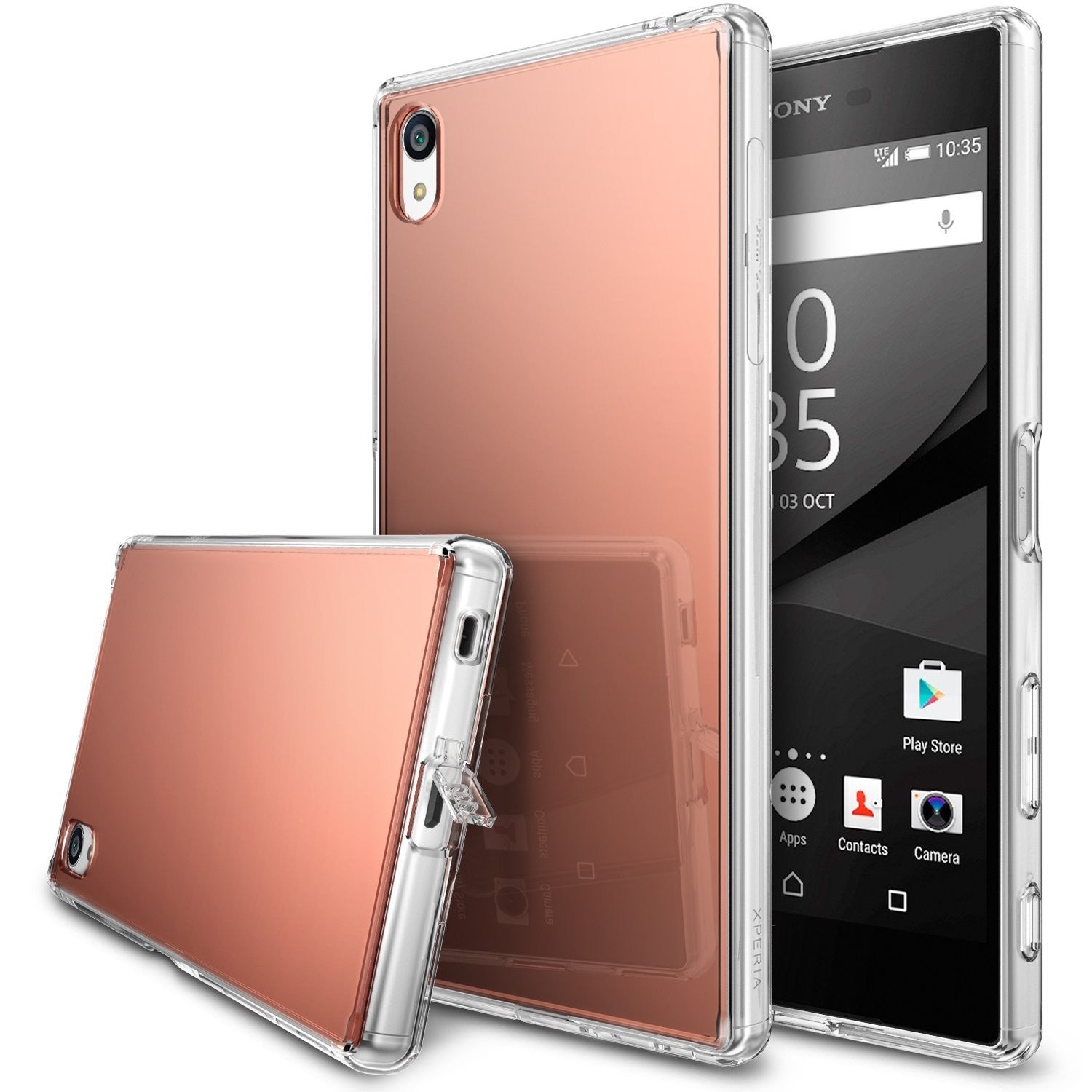xperia z5p p-fusion case mirror case rose gold crystal
