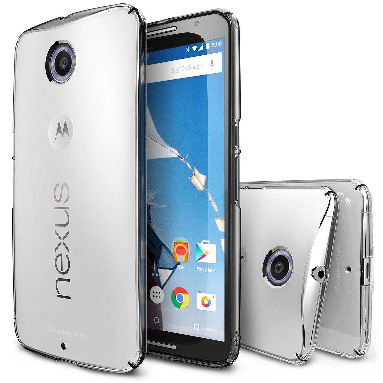 ringke slim lightweight thin hard back case cover for google nexus 6 main clear