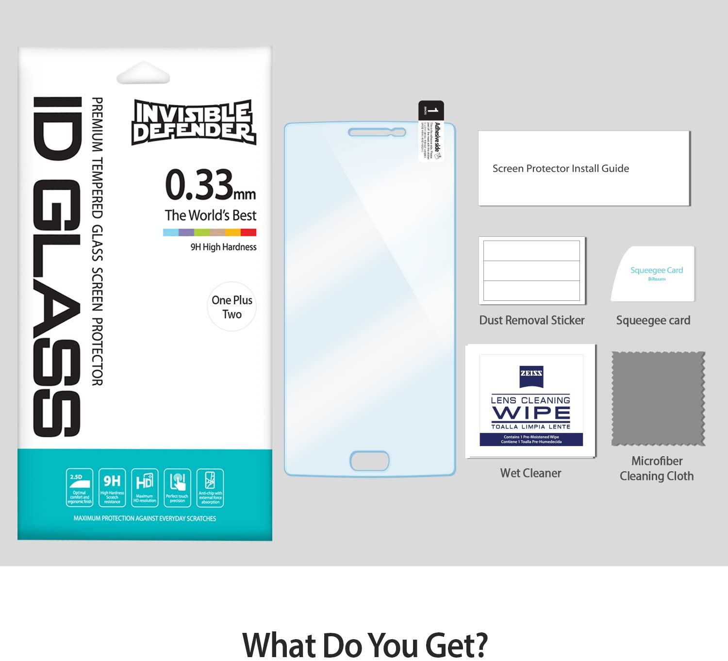 invisible defender tempered glass - oneplus 2 screen protector