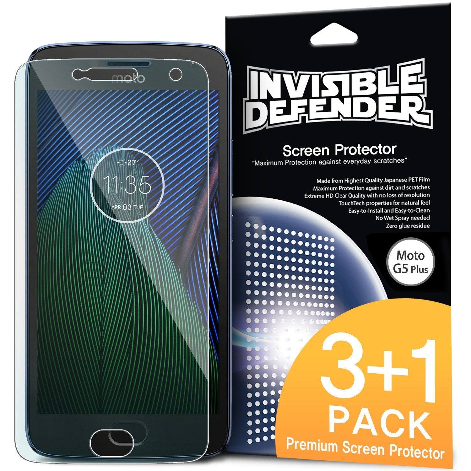 motorola moto g5 plus ringke invisible defender 4 pack hd clearness screen protector