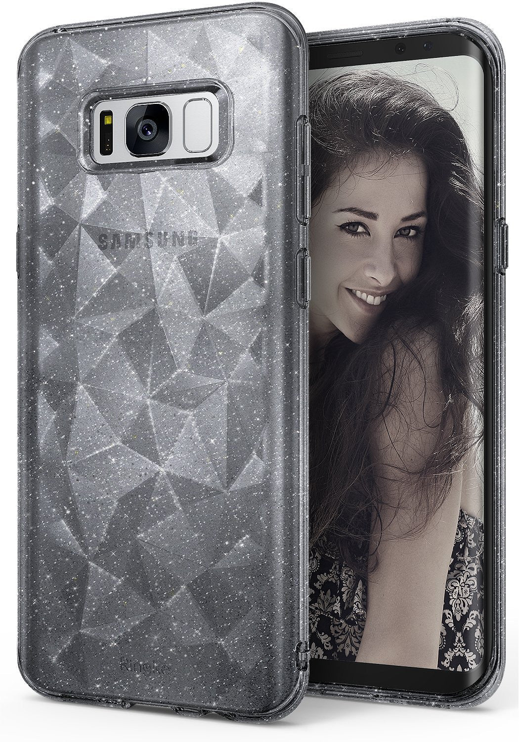 ringke air prism design back 3d flexible cover case for galaxy s8 glitter gray