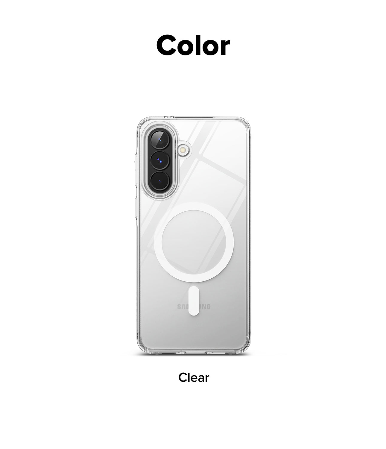 Galaxy A57 5G Case | Fusion Magnetic - Clear phone case with a white magnetic ring on the back for Galaxy A57 5G.
