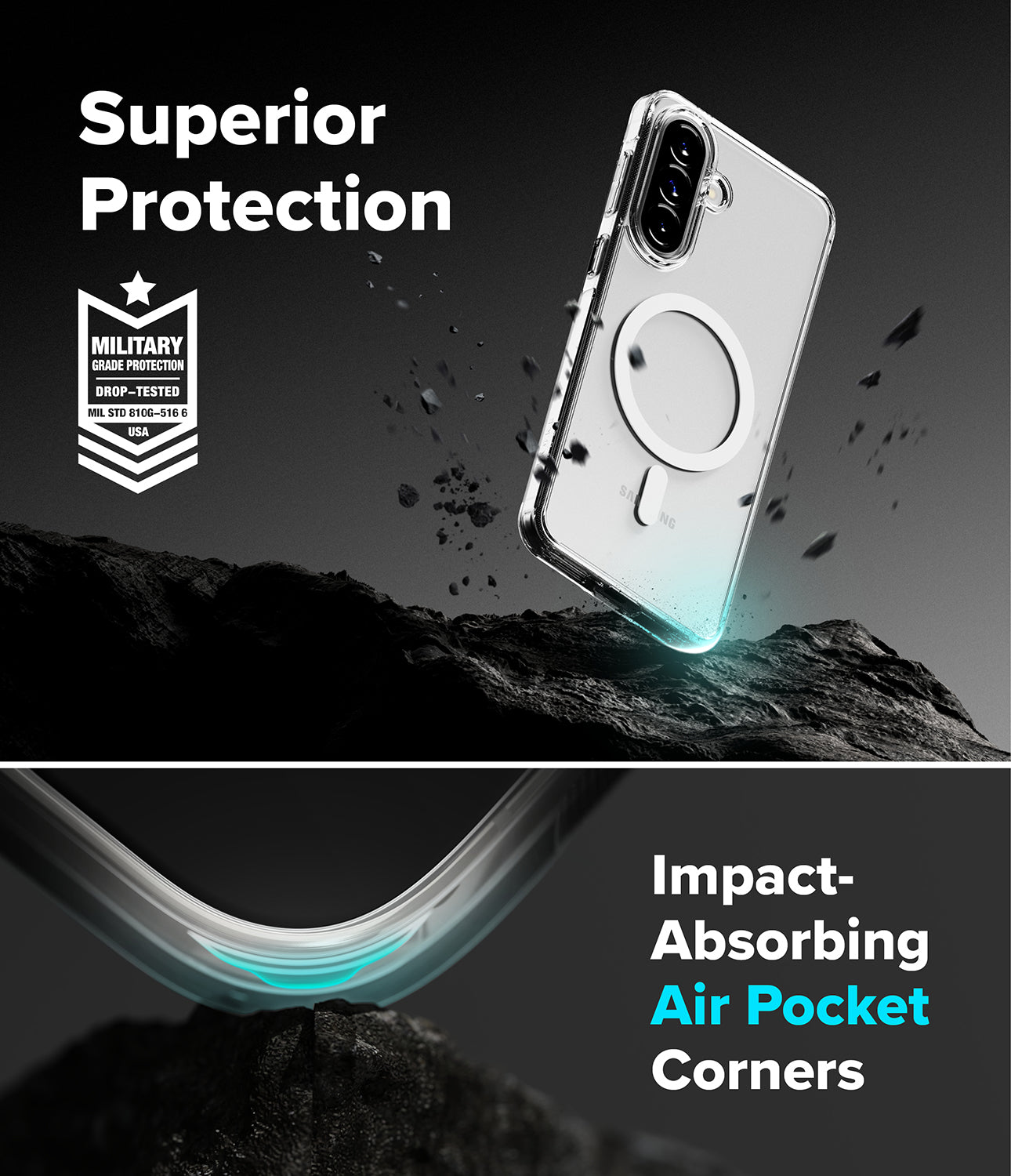 Galaxy A57 5G Case | Fusion Magnetic - Clear phone case with magnetic ring, military-grade protection, and air-pocket corners.
