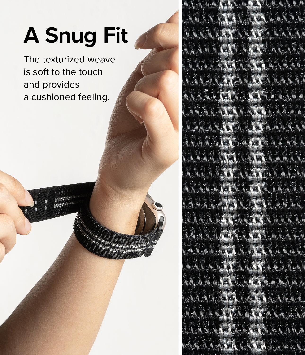 Apple Watch 41mm / 40mm / 38mm | Sports Air Loop Watch Band Black, Cream, White - Cooling sports watchband with the hook and loop fastener