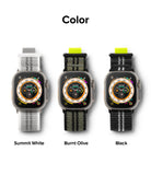 Apple Watch 49mm / 45mm / 44mm / 42mm | Sports Air Loop Watch Band Black, Olive, White - Cooling sports watchband with the hook and loop fastener