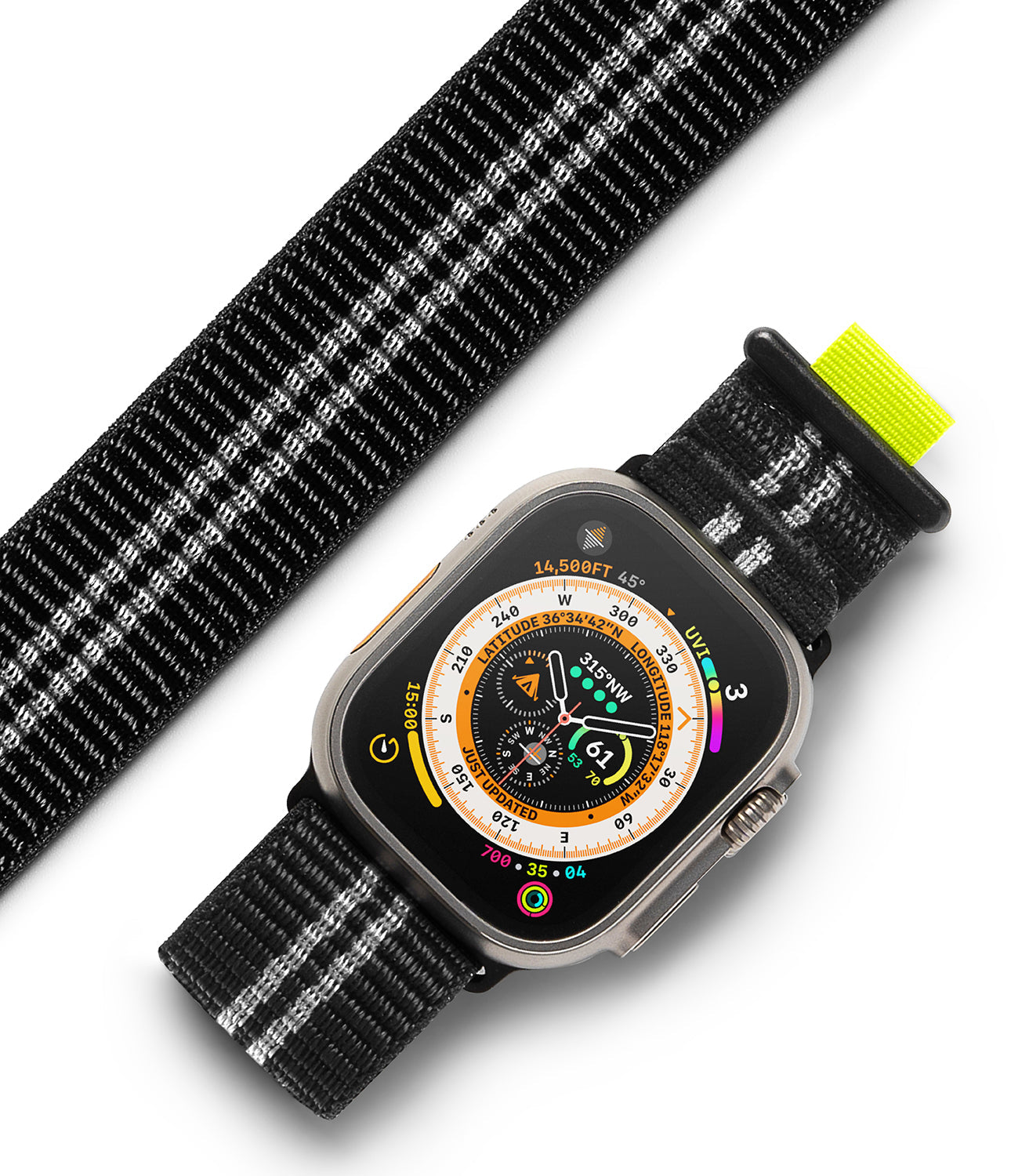 Apple Watch 49mm / 45mm / 44mm / 42mm | Sports Air Loop Watch Band Black, Olive, White - Cooling sports watchband with the hook and loop fastener