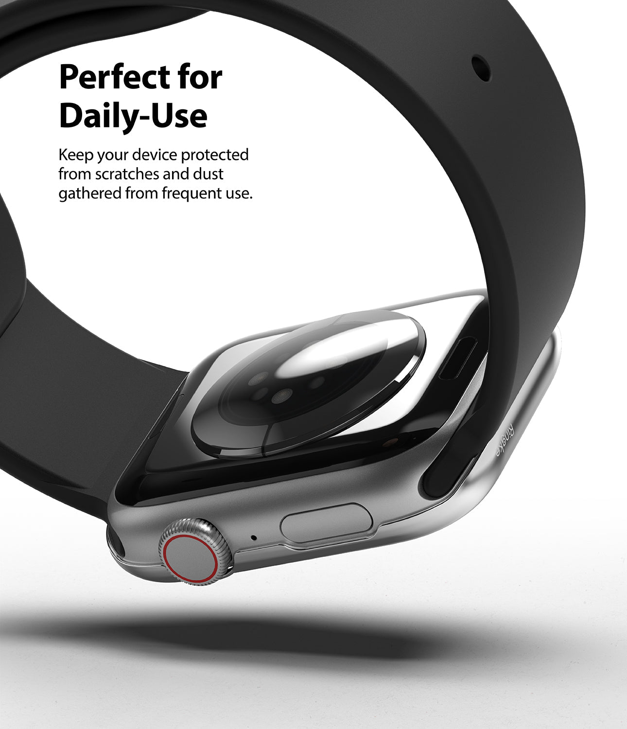 Apple Watch Series 6 / 5 / 4 / SE (40mm) | Premium Bezel Styling Silver + Black - Silver bezel protector on Apple Watch.