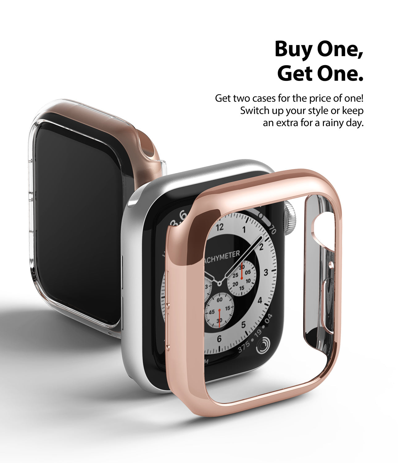 Apple Watch Series 6 / 5 / 4 / SE (44mm) Case | Slim (2 Pack) - Apple Watch Series 6 / 5 / 4 / SE (44mm) Case | Slim (2 Pack) - Two rose gold protective cases for 44mm Apple Watch.