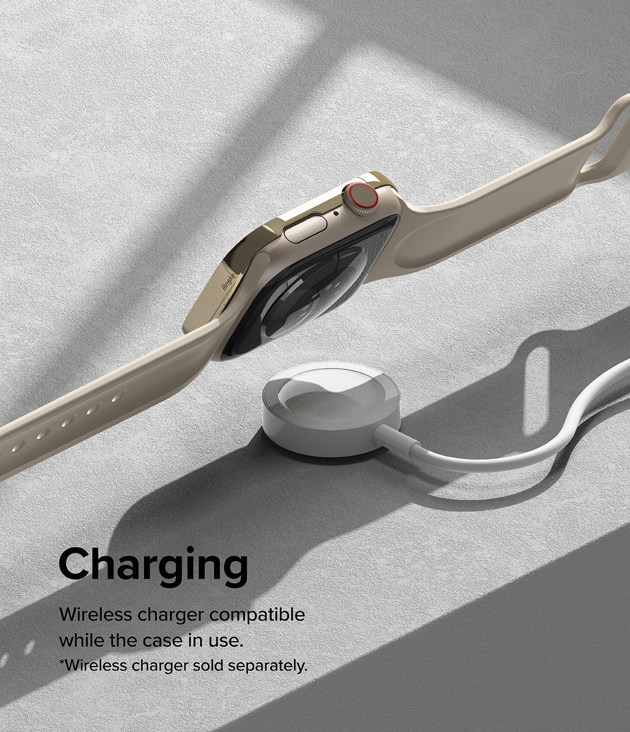 Apple Watch Series (45mm) | Bezel Styling 45-41 | Hairline Gold (Bolts Design)-Charging