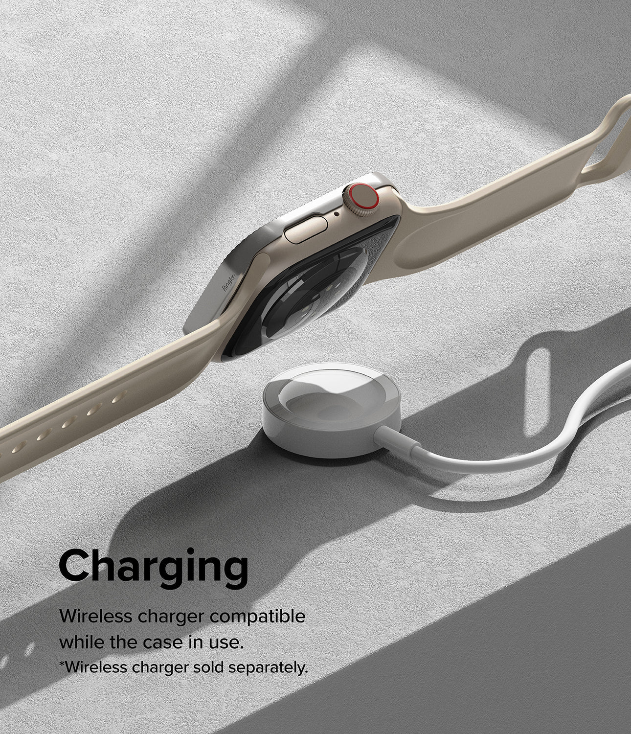 Apple Watch Series (45mm) | Bezel Styling 45-42 | Matte Curve Silver-Charging