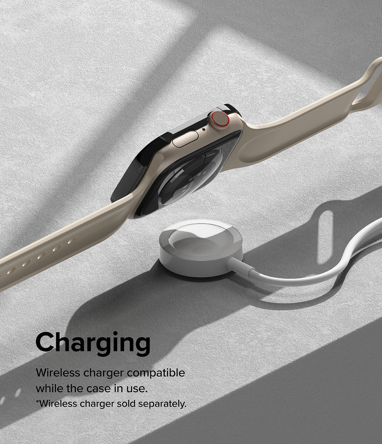 Apple Watch Series (45mm) | Bezel Styling 45-51 | Hairline Black (Plain Pattern)-Charging