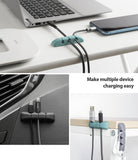 multiple device charging organizer with strong adhesive