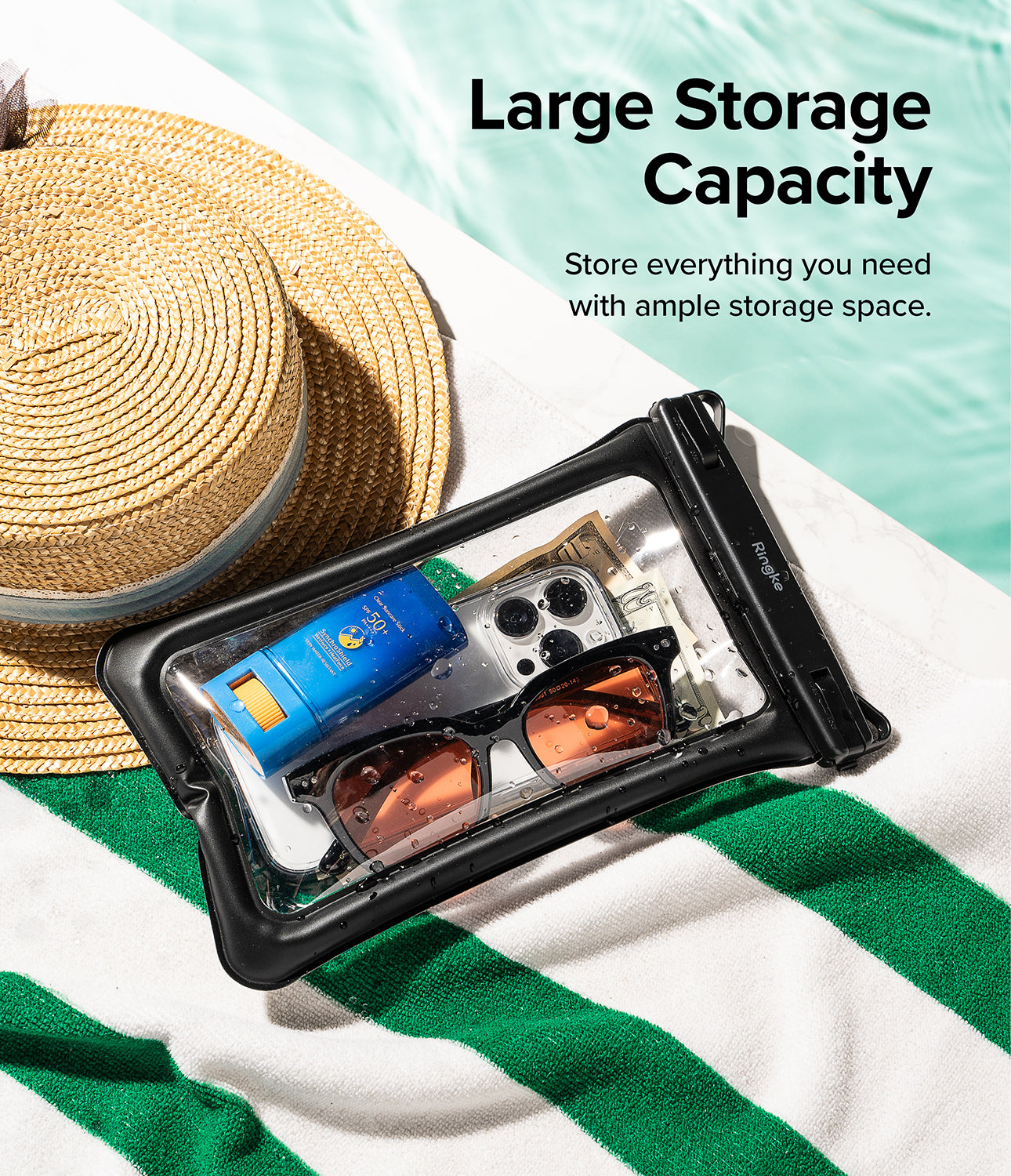 Ringke Waterproof Pouch Case | Floating - One Touch Lock - Floating Air Pockets - Large storage capacity