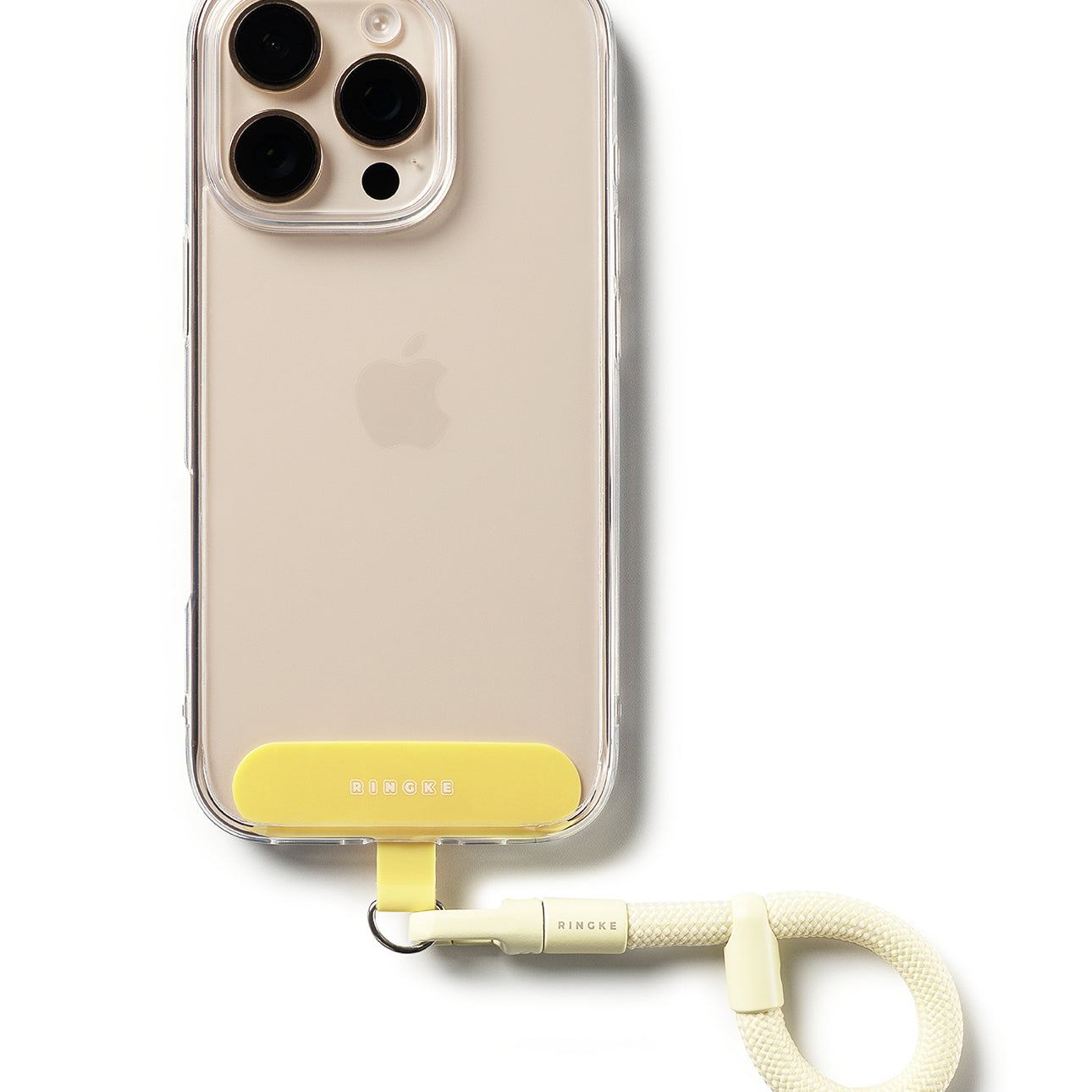 Holder Link Flow Finger Ring Front view | Butter Yellow