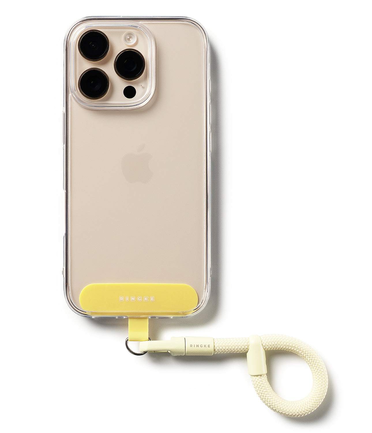 Holder Link Flow Finger Ring Front view | Butter Yellow