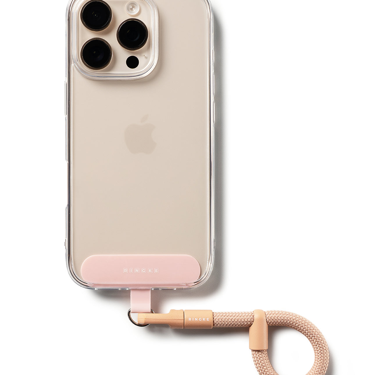 Holder Link Flow Finger Ring Front view | Orange Pink