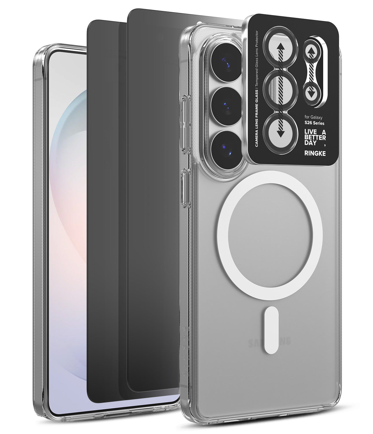 group-Matte Clear / + Privacy Screen Protector & Camera Lens Frame Glass (2P)