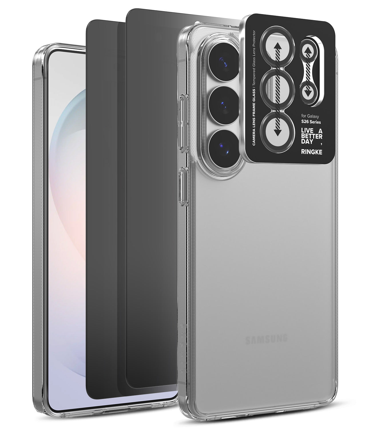 group-Matte Clear / + Privacy Screen Protector & Camera Lens Frame Glass (2P)