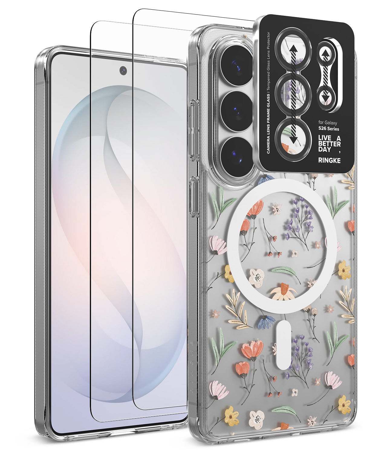 group-Dry Flower / + Screen Protector & Camera Lens Frame Glass (2P)