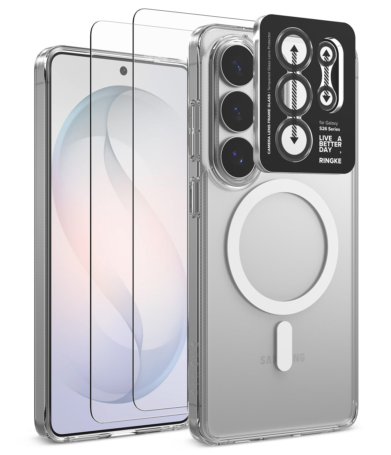 group-Clear / + Screen Protector & Camera Lens Frame Glass (2P)