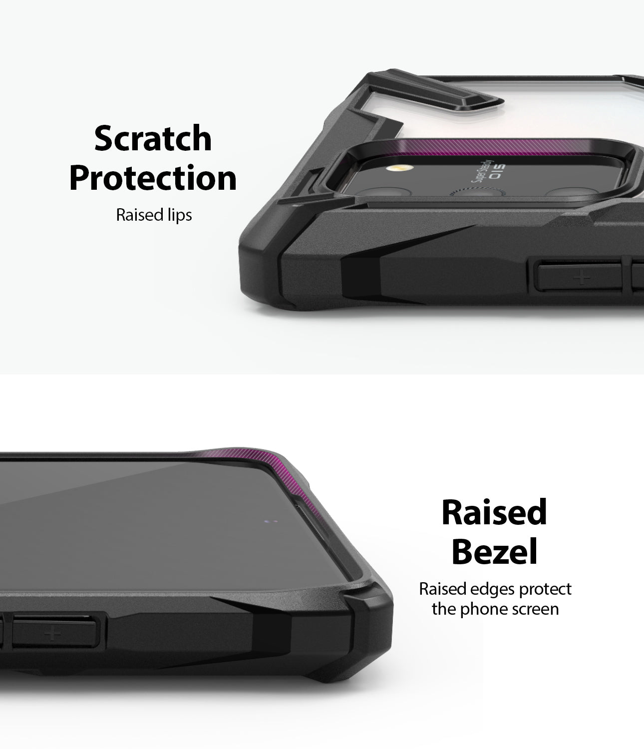 Ringke Fusion-X Case for Galaxy S10 Lite, Black, Scratch Protection, Raised Bezel