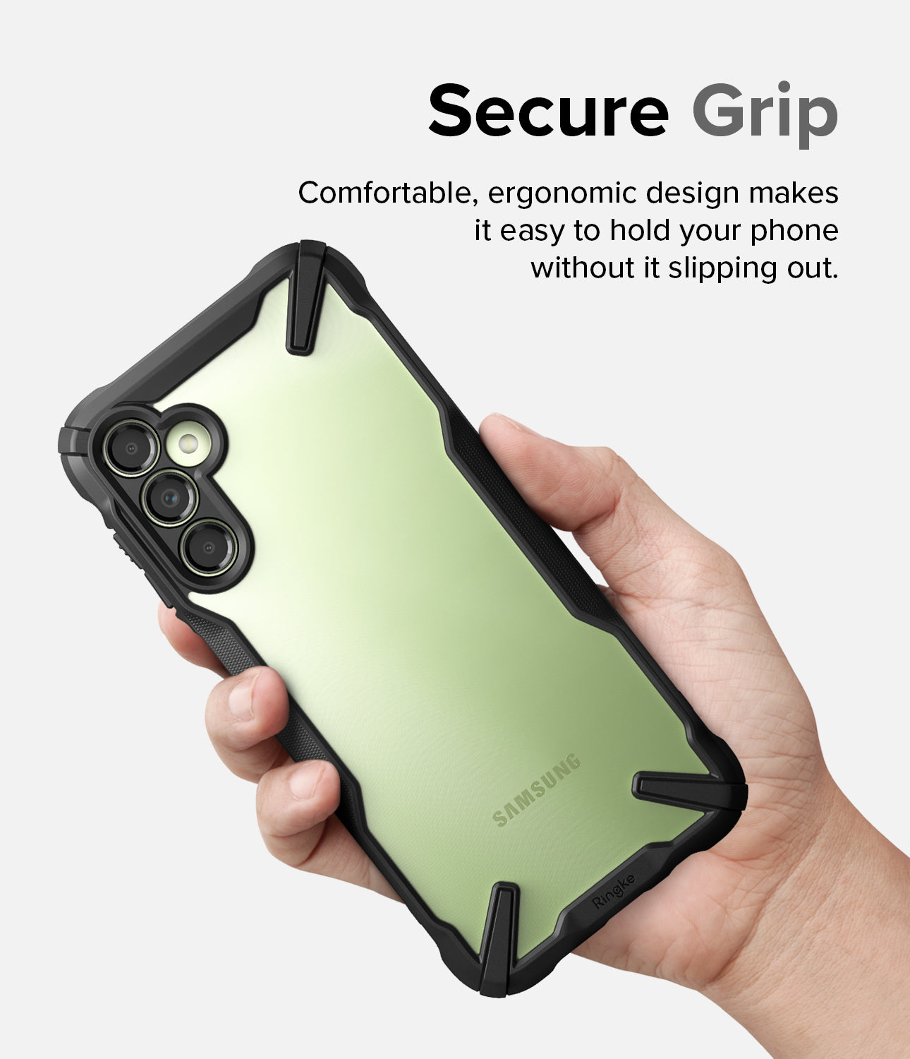 Secure Grip l Comfortable, ergonomic design makes it easy to hold your phone without it slipping out.