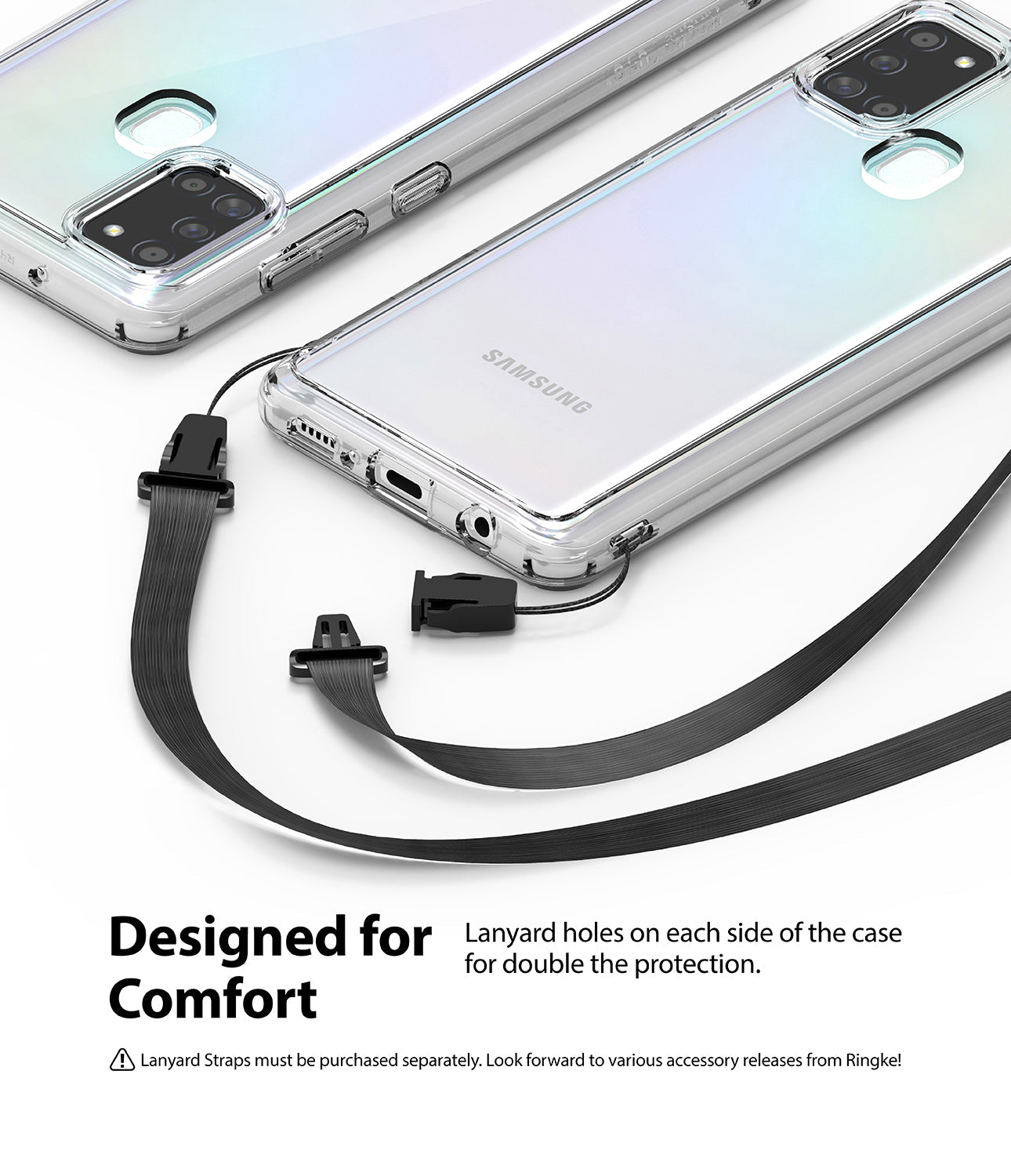 lanyard holes on each side of the case for double the protection