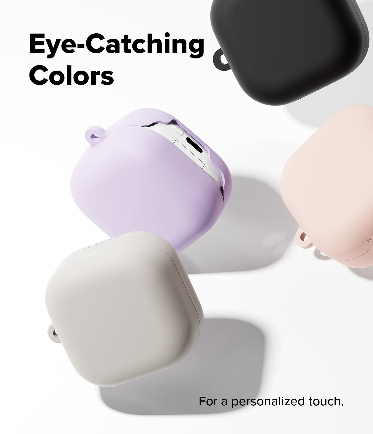 Galaxy Buds 4 Pro / 4 Case | Silicone - Four colorful silicone cases for Galaxy Buds arranged on a white background.