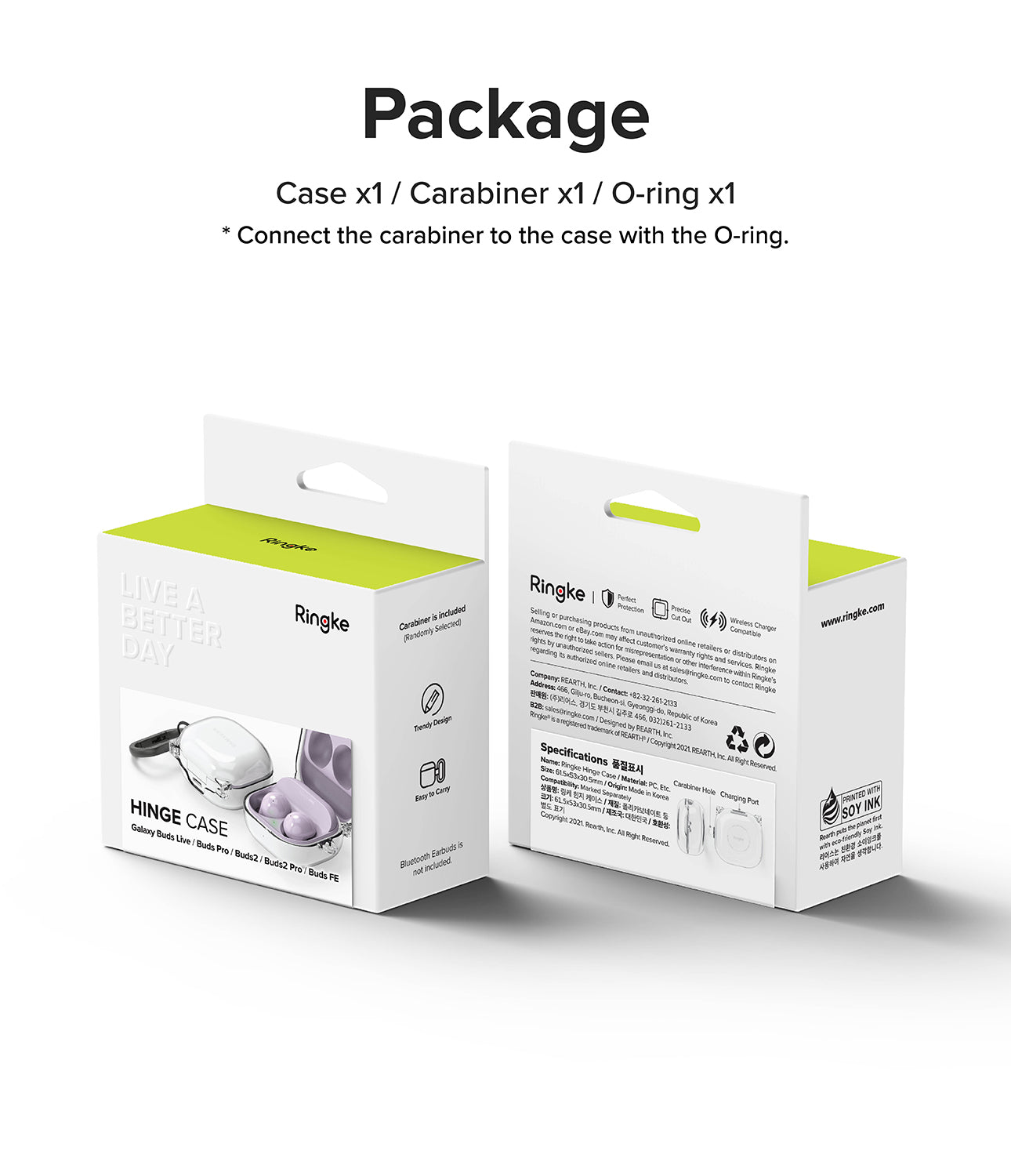 Galaxy Buds FE / 2 Pro / Buds 2 / Galaxy Buds Pro / Live Case | Hinge - Package