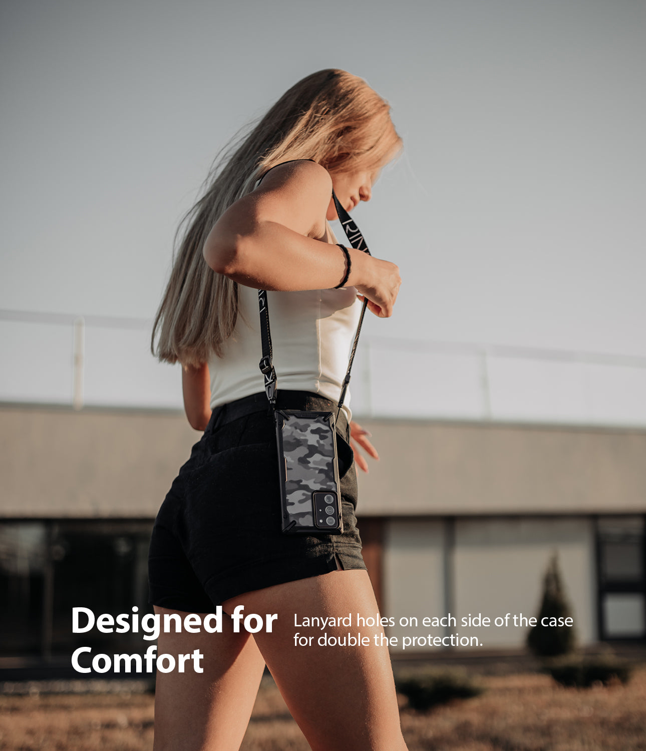 lanyard holes on each side of the case for double the protection