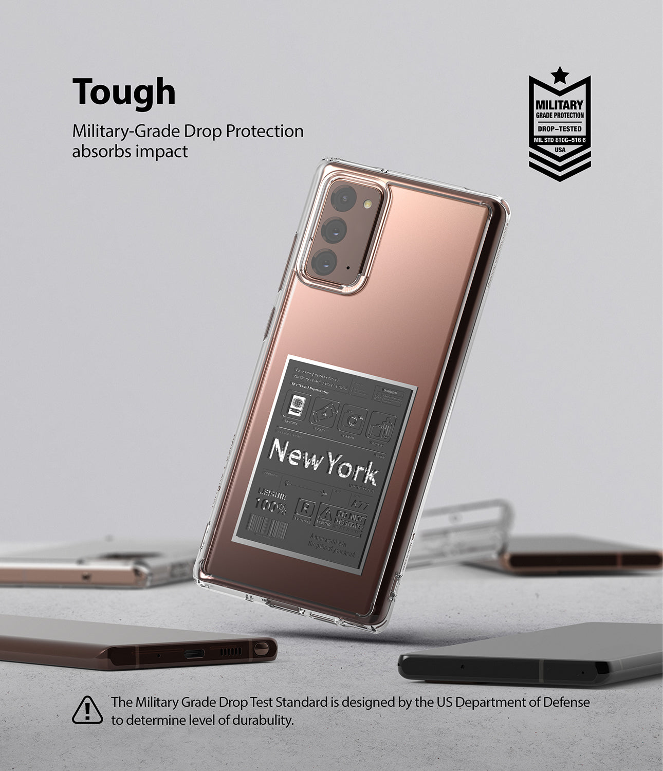 military grade drop protection absorbs impact