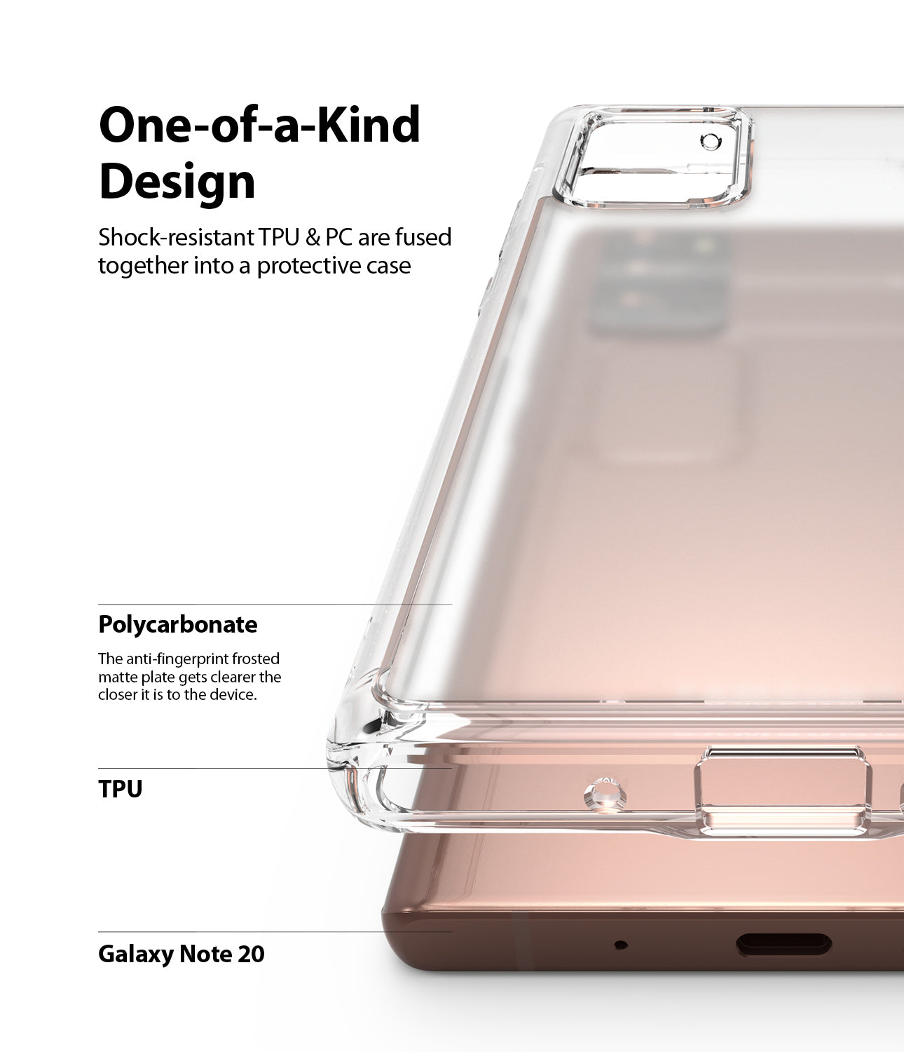 shock resistant TPU and PC are fused together into a protective case