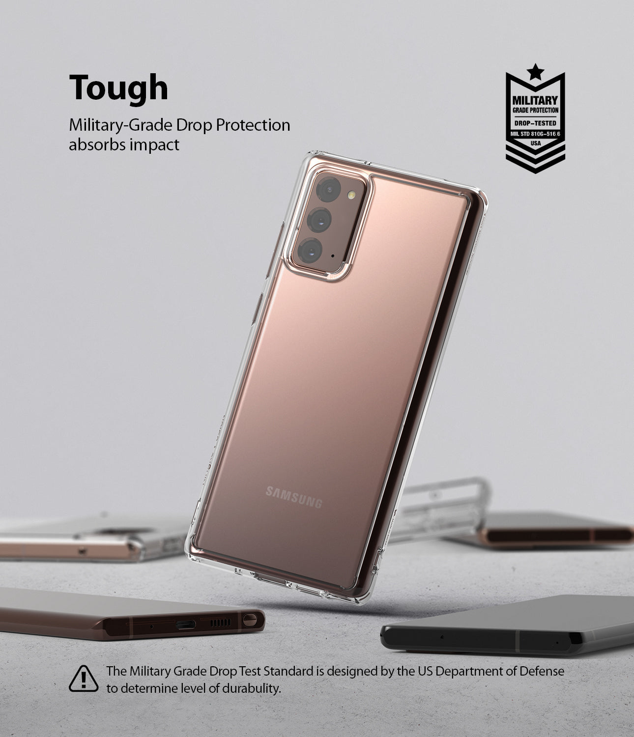 military grade drop protection absorbs impact