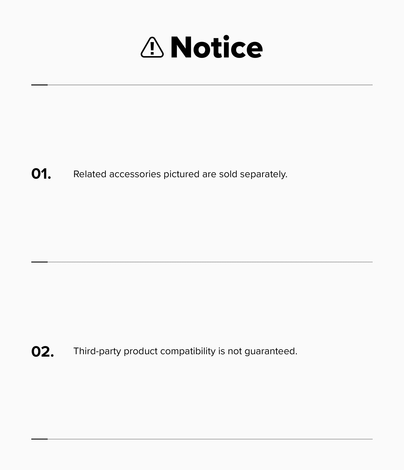 Google Pixel 10a Case | Onyx - A notice stating accessories are sold separately and third-party compatibility is not guaranteed.