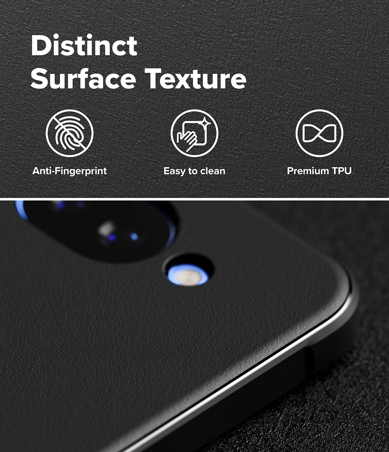 Ringke Onyx Magnetic black rugged phone case for Google Pixel 10a with anti-fingerprint, easy to clean, and premium TPU features on a black background.