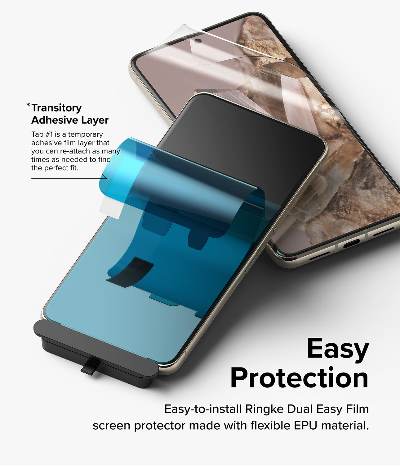 Google Pixel 8 Pro Screen Protector | Dual Easy Film-Easy Protection with Transitory Adhesive Layer
