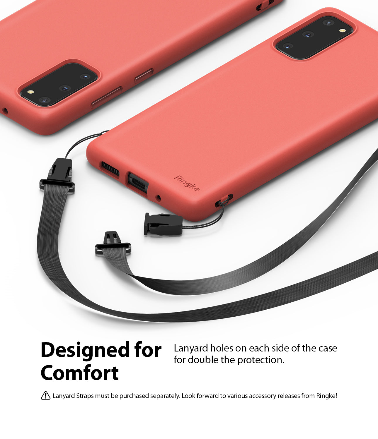 ringke galaxy s20 air-s case 5G, Coral, Lavender Gray, Pink Sand, Slim Case, designed for comfort, lanyard holes