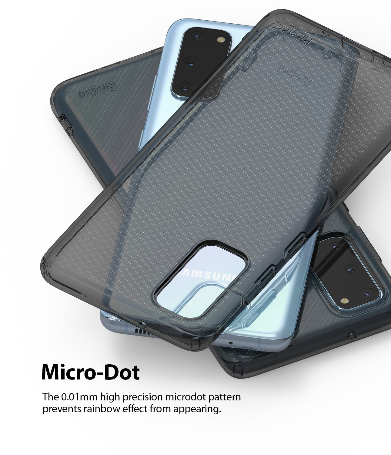 Ringke Galaxy S20, AIR CASE, clear, smoke black, lightweight, micro-dot