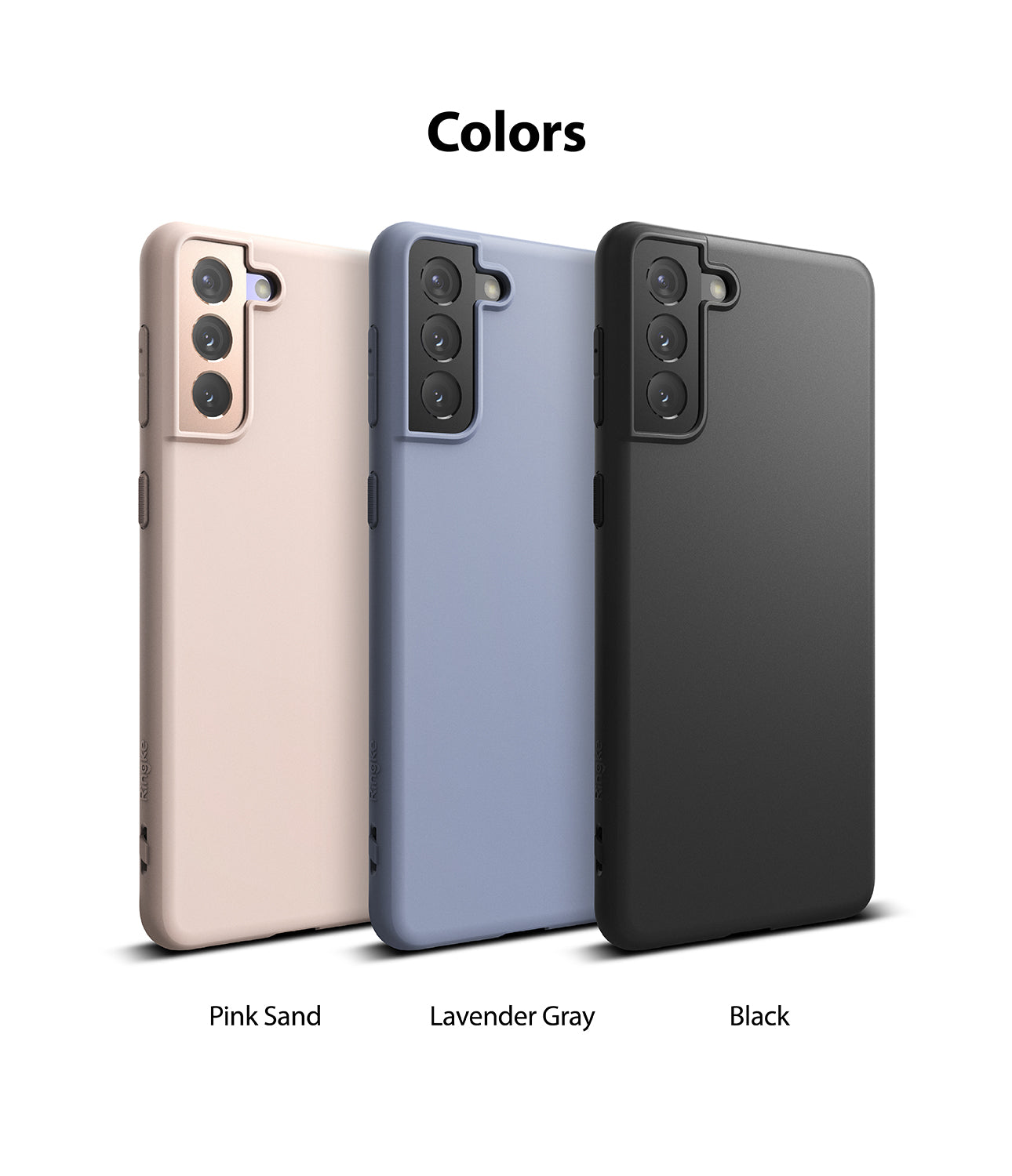 available in pink sand, lavender gray, black