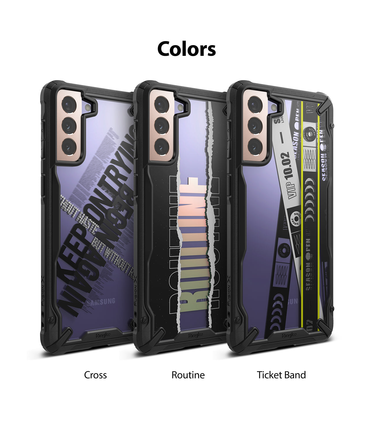 available colors - cross, routine, ticket band