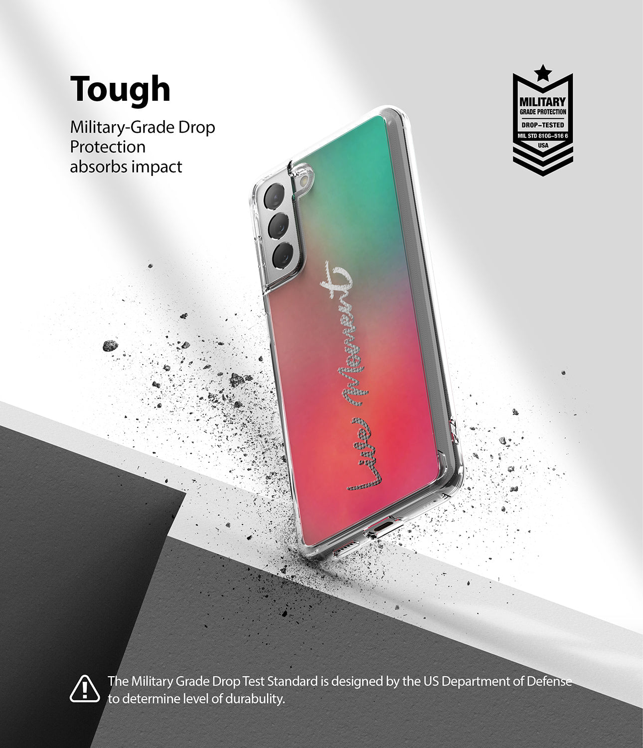 military grade drop protection absorbs impact