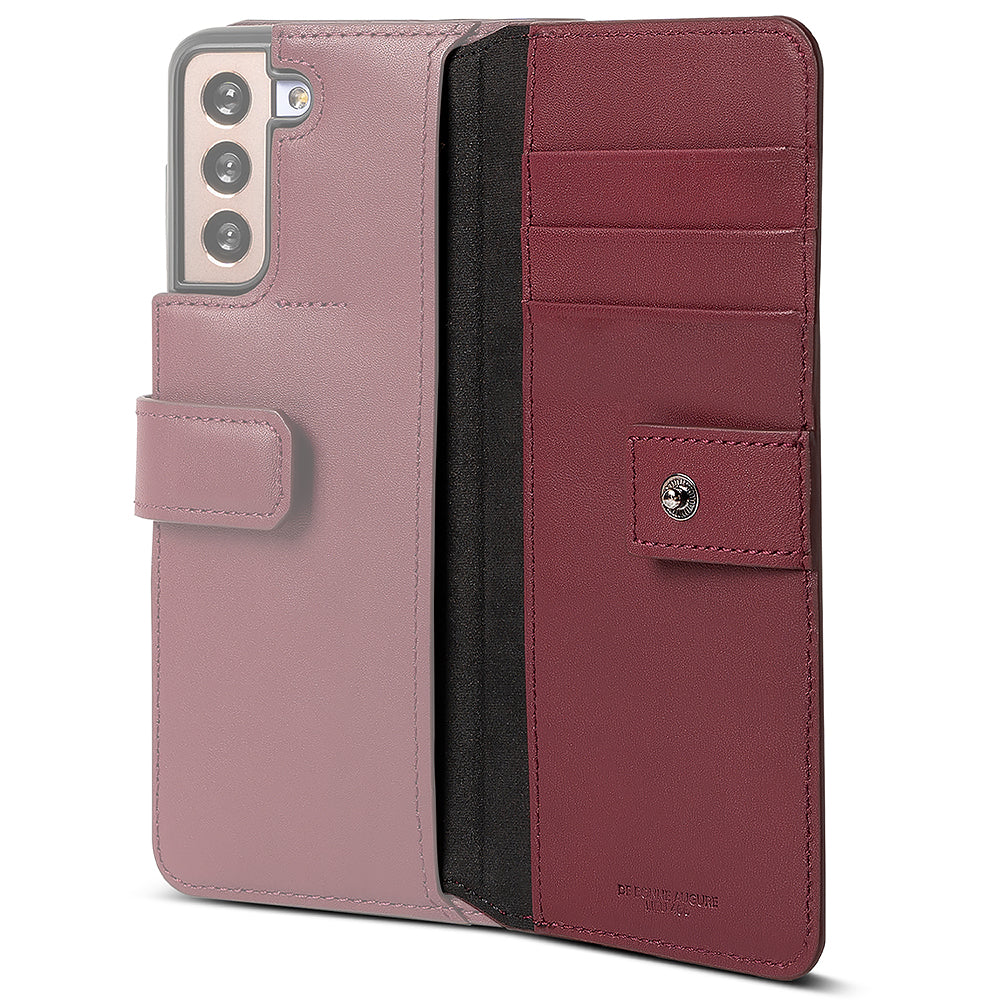 ringke folio signature plus with wallet insert designed for samsung galaxy s21 - burgundy